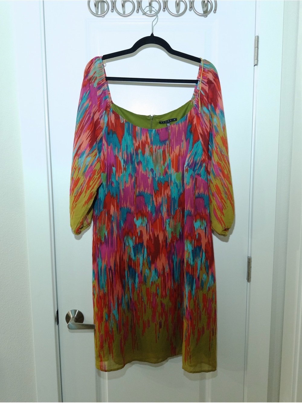 Tiana B. Multicolor Abstract Print Tunic - Pink, Red, Teal, Olive